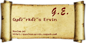 Györkös Ervin névjegykártya
