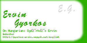 ervin gyorkos business card